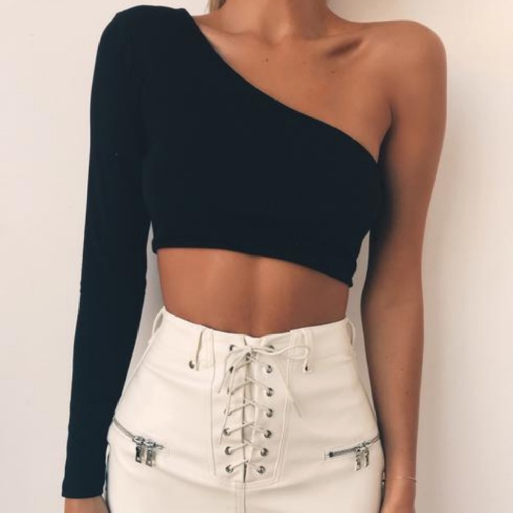Tiger Mist One Sleeved Crop Top